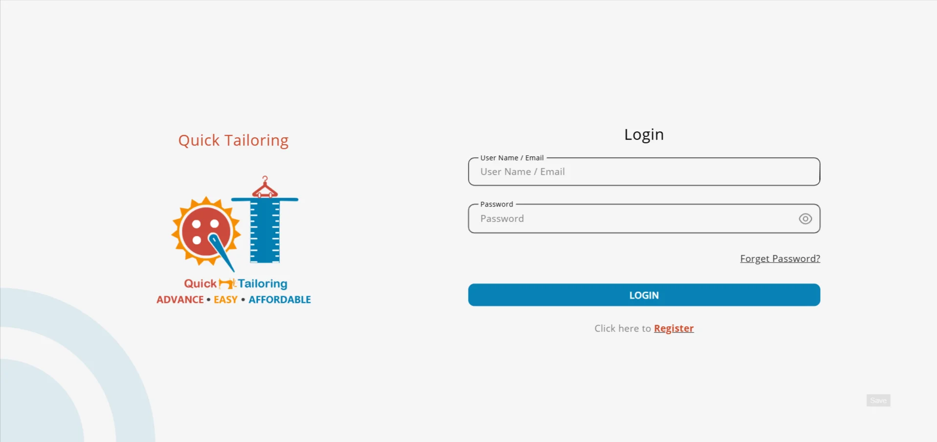 Quick Tailoring Web App Image