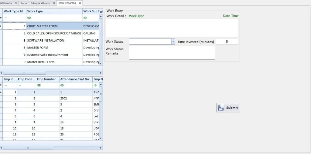 Daily Work Reporting and Timesheet Entry Console